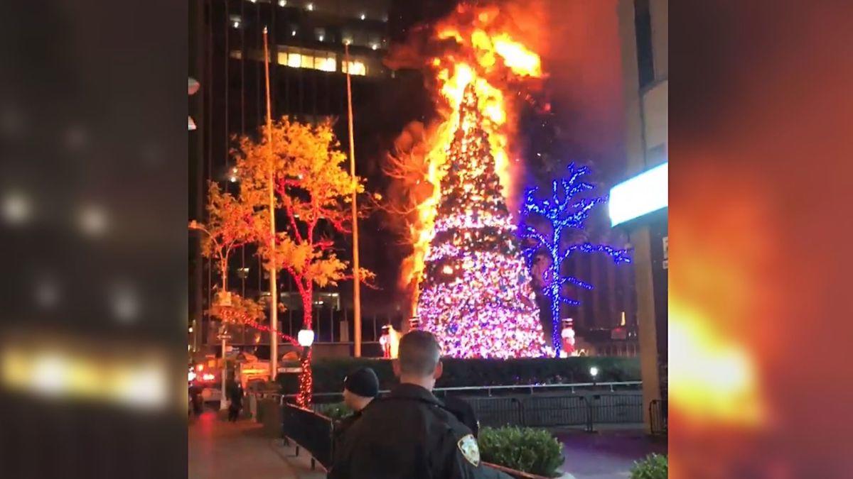 Christmas Tree Outside Fox News Headquarters Set on Fire, Suspect
