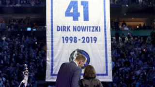 Dirk Nowitzki Thanked Mavericks Owner Mark Cuban During His Jersey  Retirement Speech