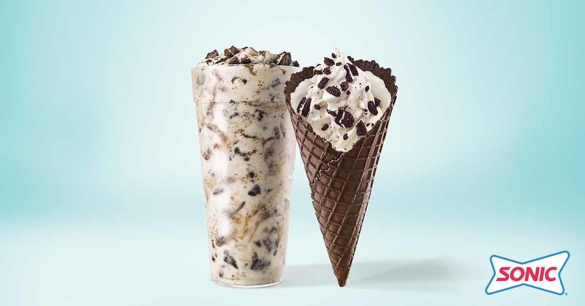 sonic double oreo waffle cone