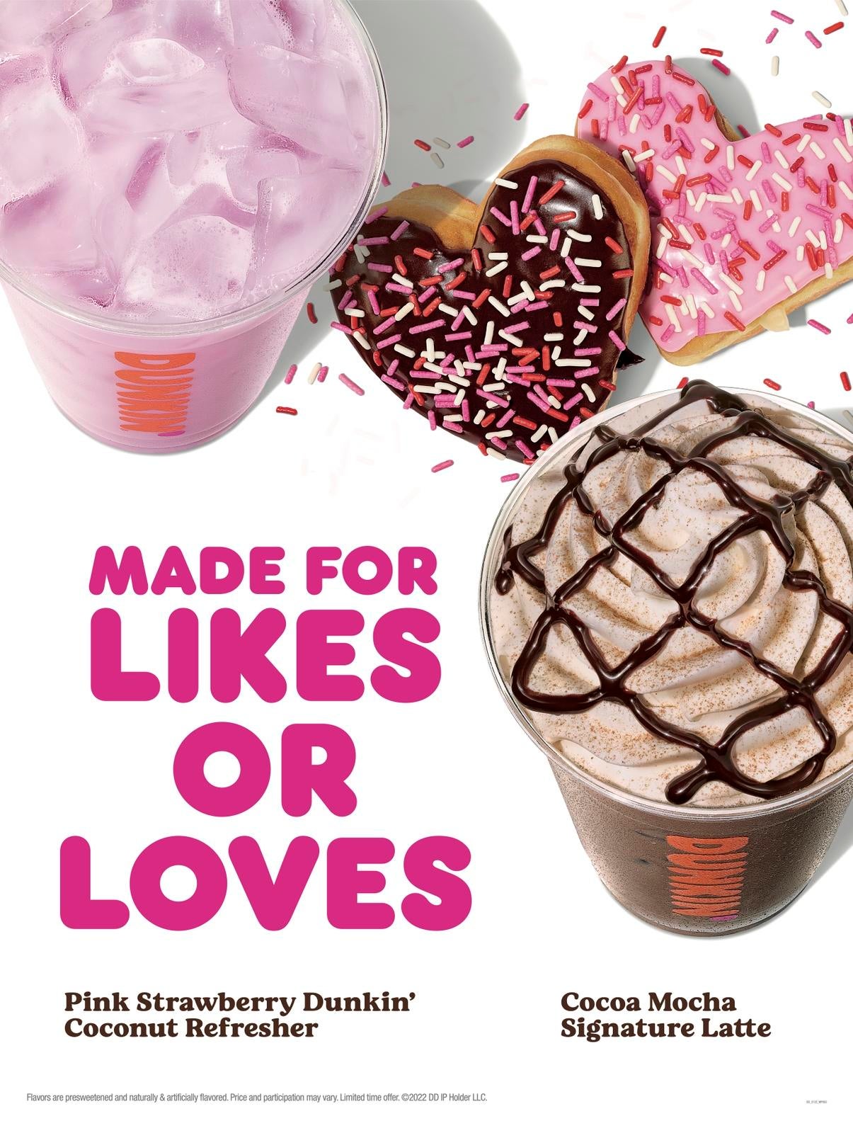 Dunkin' Unveils Valentine's Day Lineup With New Drinks And Donuts