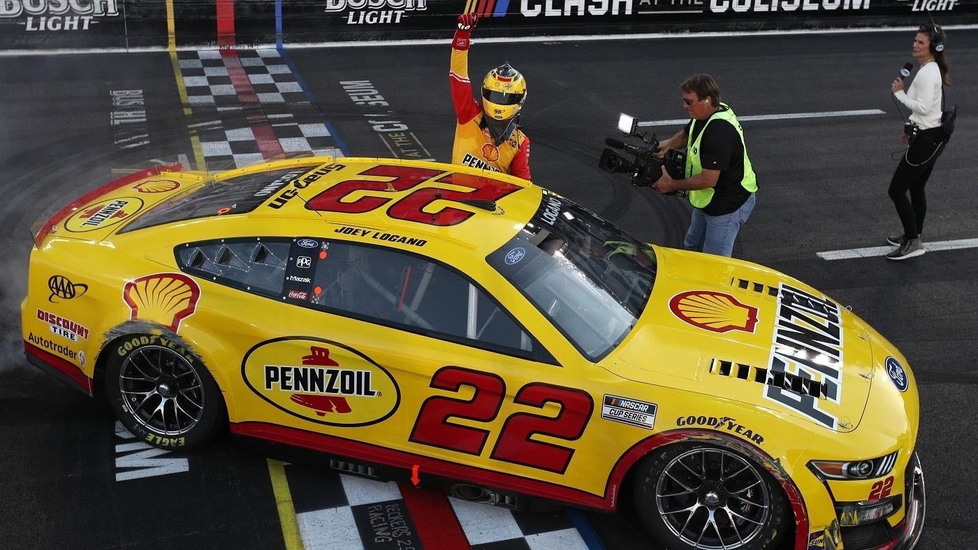 NASCAR Clash at the Coliseum results Joey Logano holds of Kyle Busch