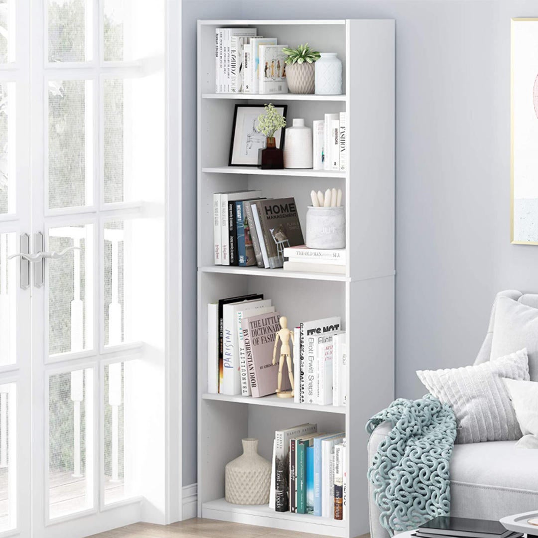 Furinno Jaya 71.1" five-shelf bookcase