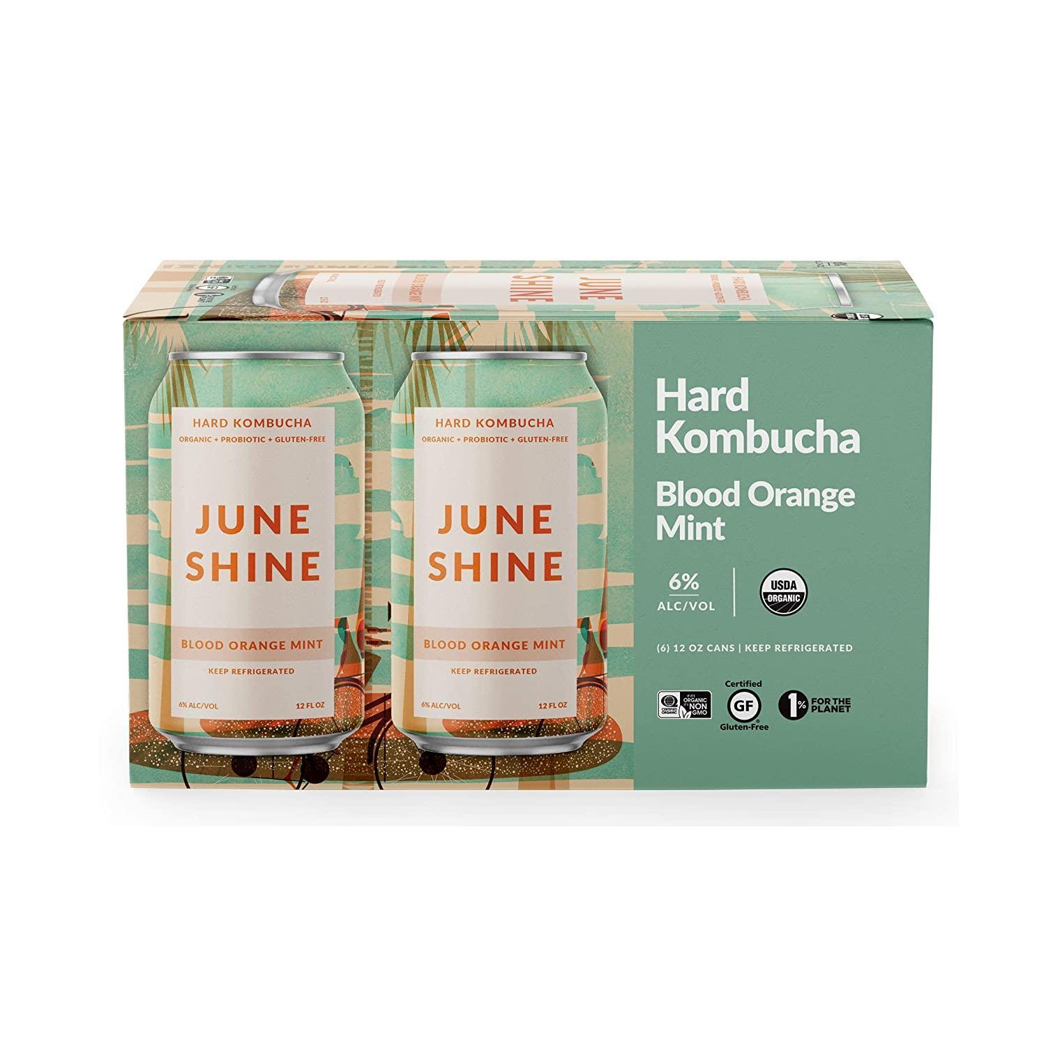 Juneshine Hard Kombucha blood orange mint Juneshine Hard Kombucha blood orange mint
