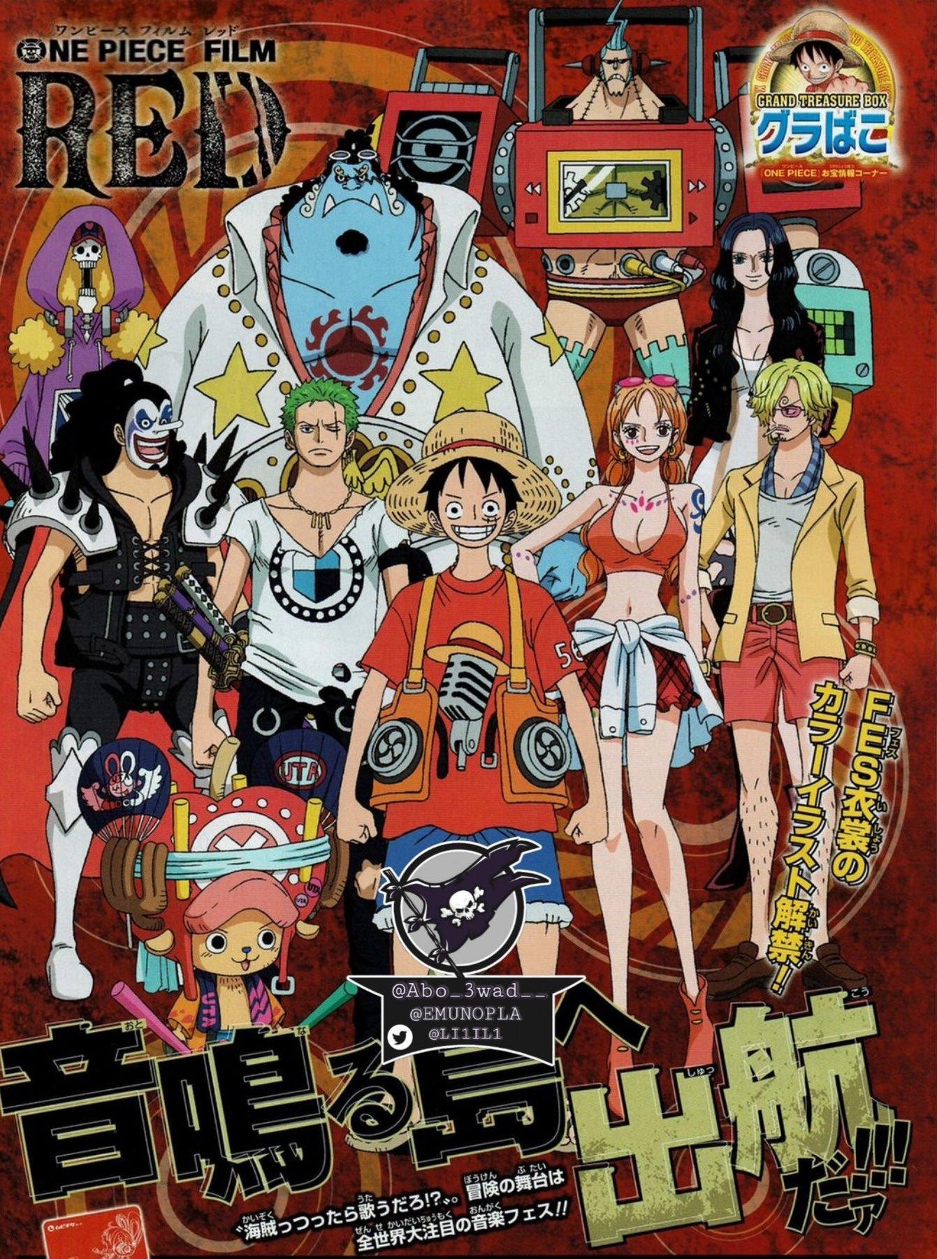 Here are the strawhats' outfits for the One Piece Film Red