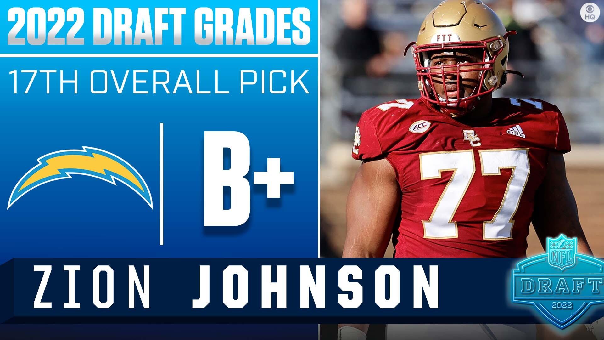 Round 1 - Pick 17: Zion Johnson, OG, Boston College (Los Angeles Chargers)  : r/nfl