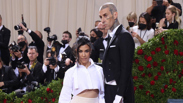 Kourtney Kardashian and Travis Barker Wear Matching Skirts at Their Met Gala Debut