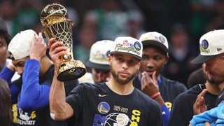 NBA on X: Stephen Curry receives the Bill Russell Trophy as the