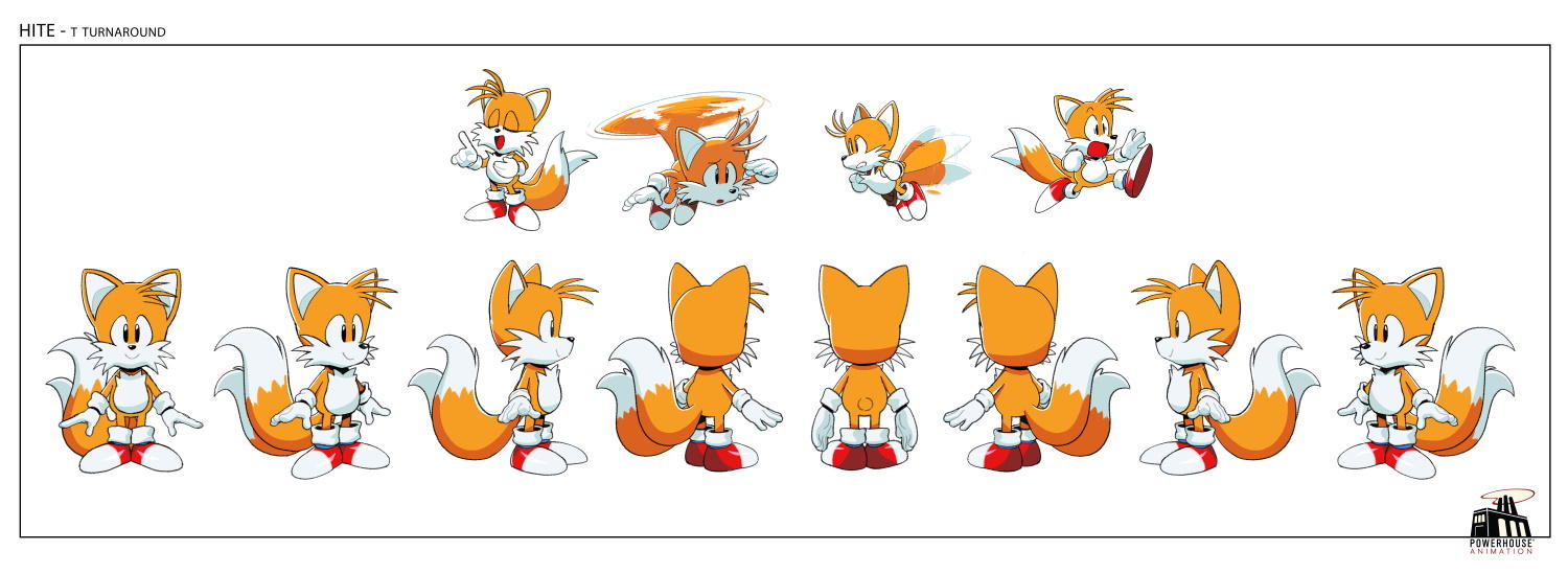 Sonic the Hedgehog - Tails, Amy, and Sonic sprite grid