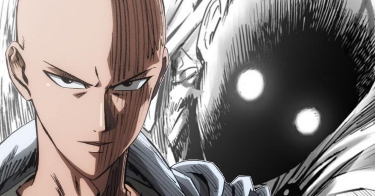 saitama punching saitama from one punch man. an