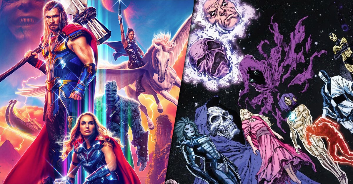 Who are the cosmic beings with cameos in Thor: Love and Thunder