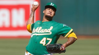 A's Ramón Laureano 'day-to-day' after HBP to hand, but Frankie Montas is OK
