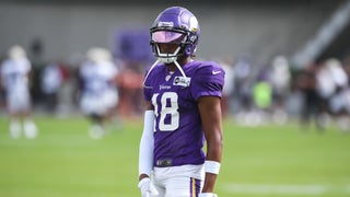 Cincinnati Bengals wide receiver Ja'Marr Chase, left, and Minnesota Vikings  wide receiver Justin Jefferson (18) exchange jerseys after an NFL football  game, Sunday, Sept. 12, 2021, in Cincinnati. The Bengals won 27-24