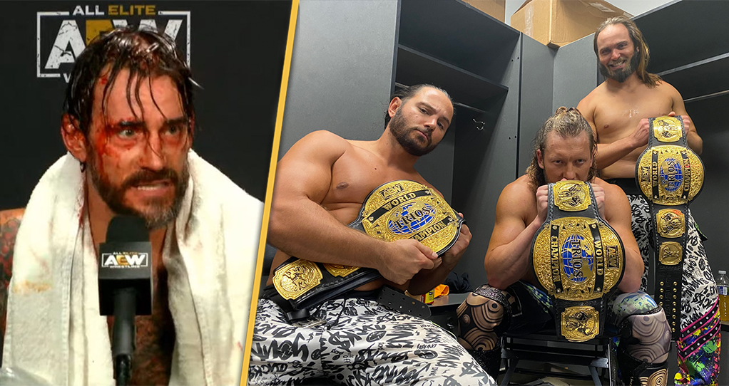 CM Punk Kenny Omega and the Young Bucks Removed From AEW Intro