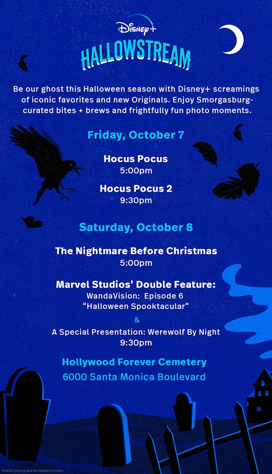 Disney+ Screening Hocus Pocus 2, Werewolf by Night, and More at Hollywood Forever Cemetery