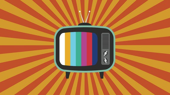 Retro TV with stripe background vector illustration