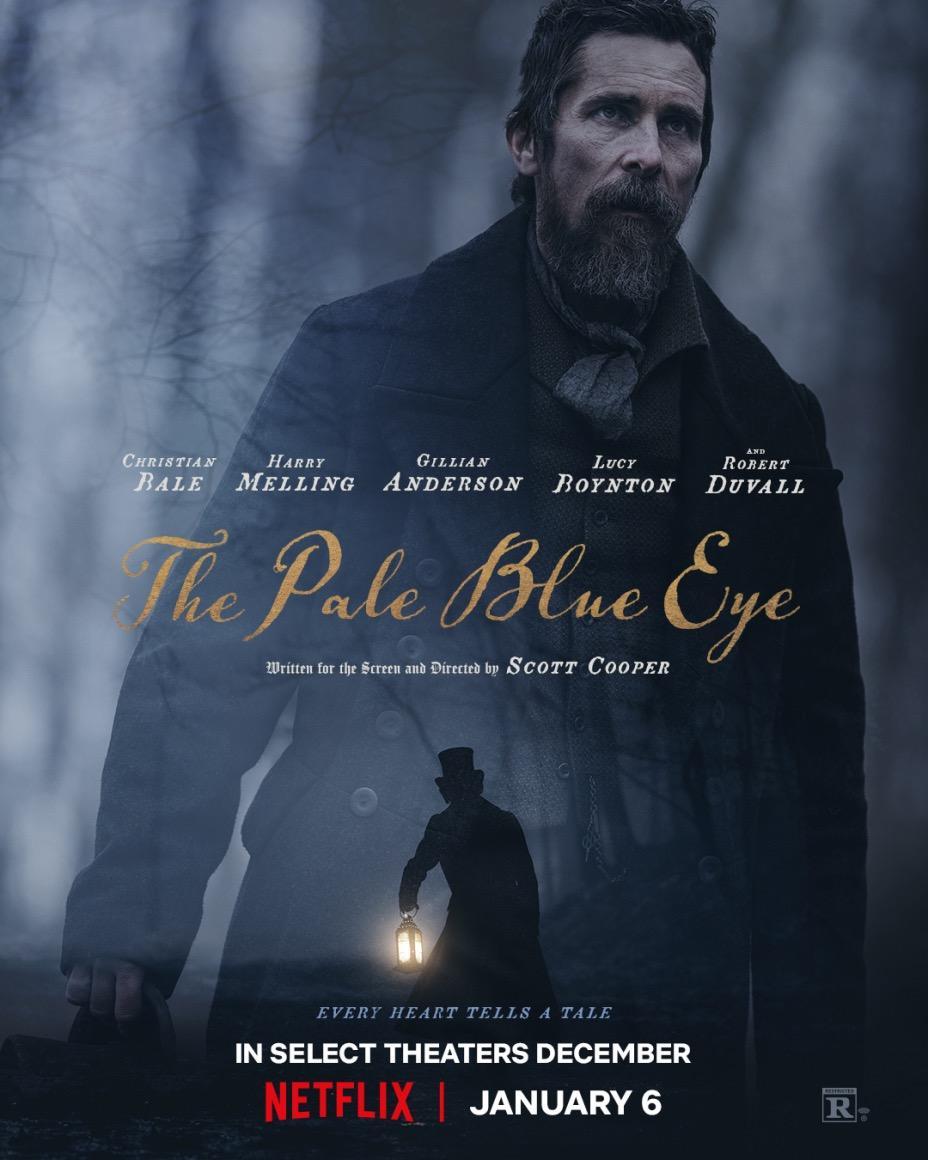 The Pale Blue Eye Starring Christian Bale Official Poster Released By   Netflix The Pale Blue Eye Movie Poster Christian Bale 