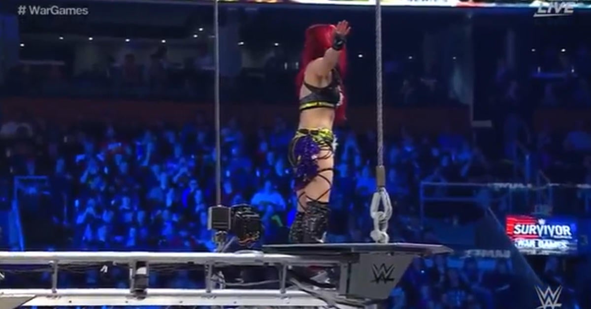 Watch: Iyo Sky Moonsaults Off Survivor Series WarGames Cage, Also Calls Back to Iconic Trashcan Spot