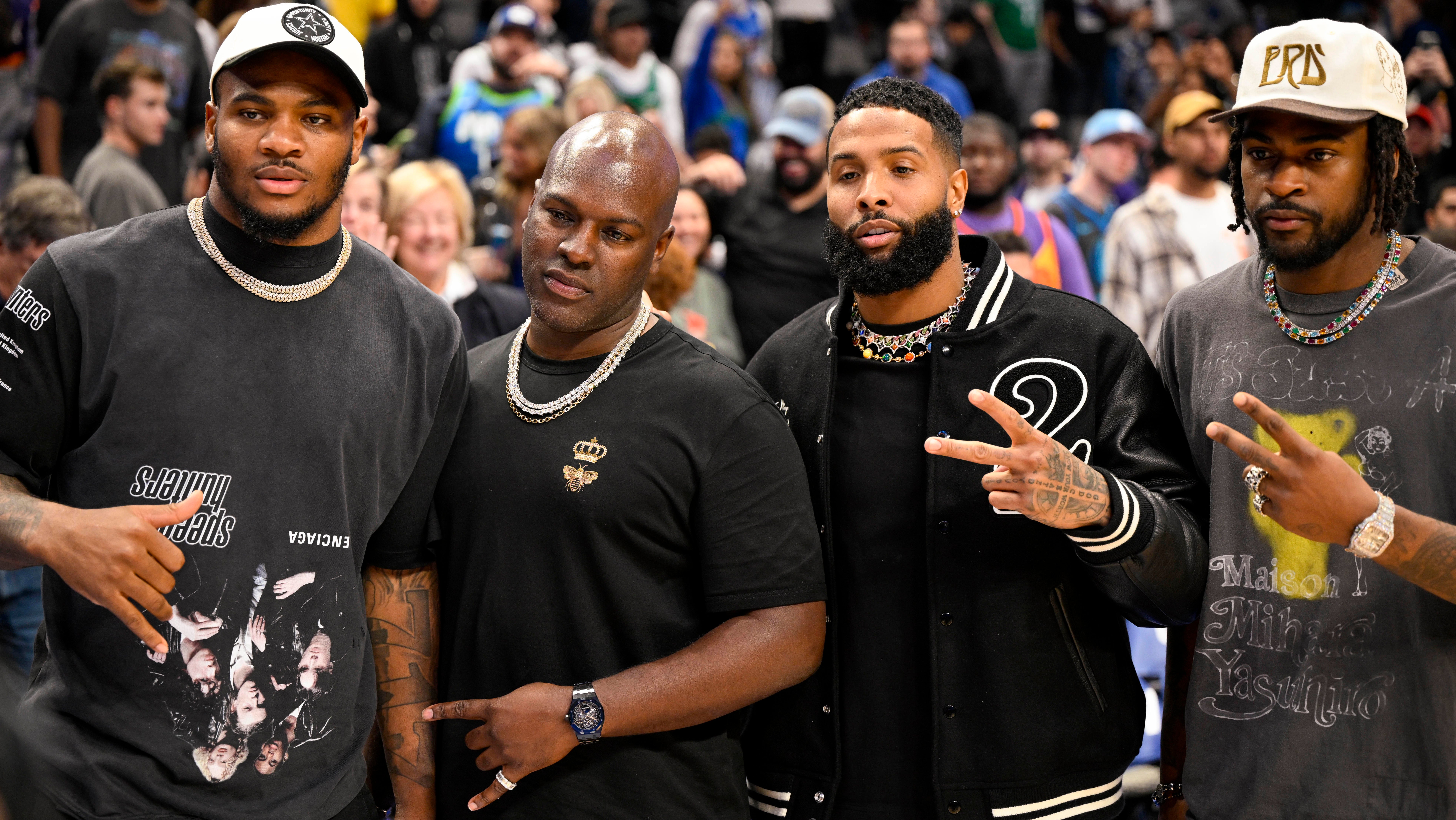 Odell Beckham Jr. says joining Cowboys 'good possibility' while at Mavericks game with Micah Parsons