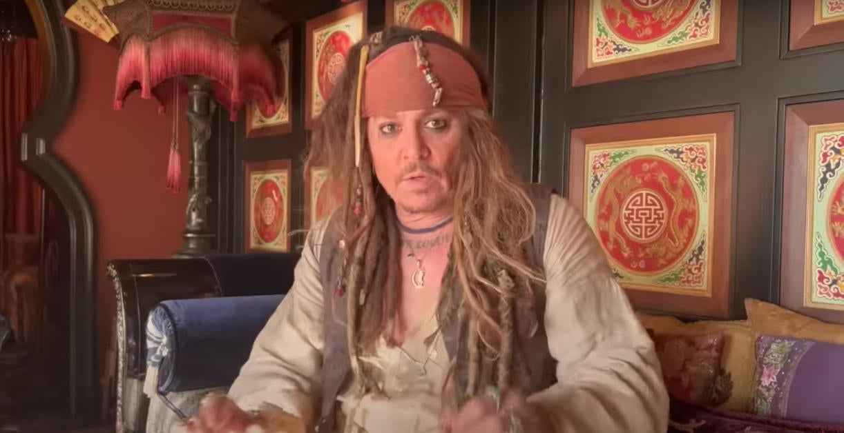 Johnny Depp Returns as Jack Sparrow for Make-A-Wish: Watch