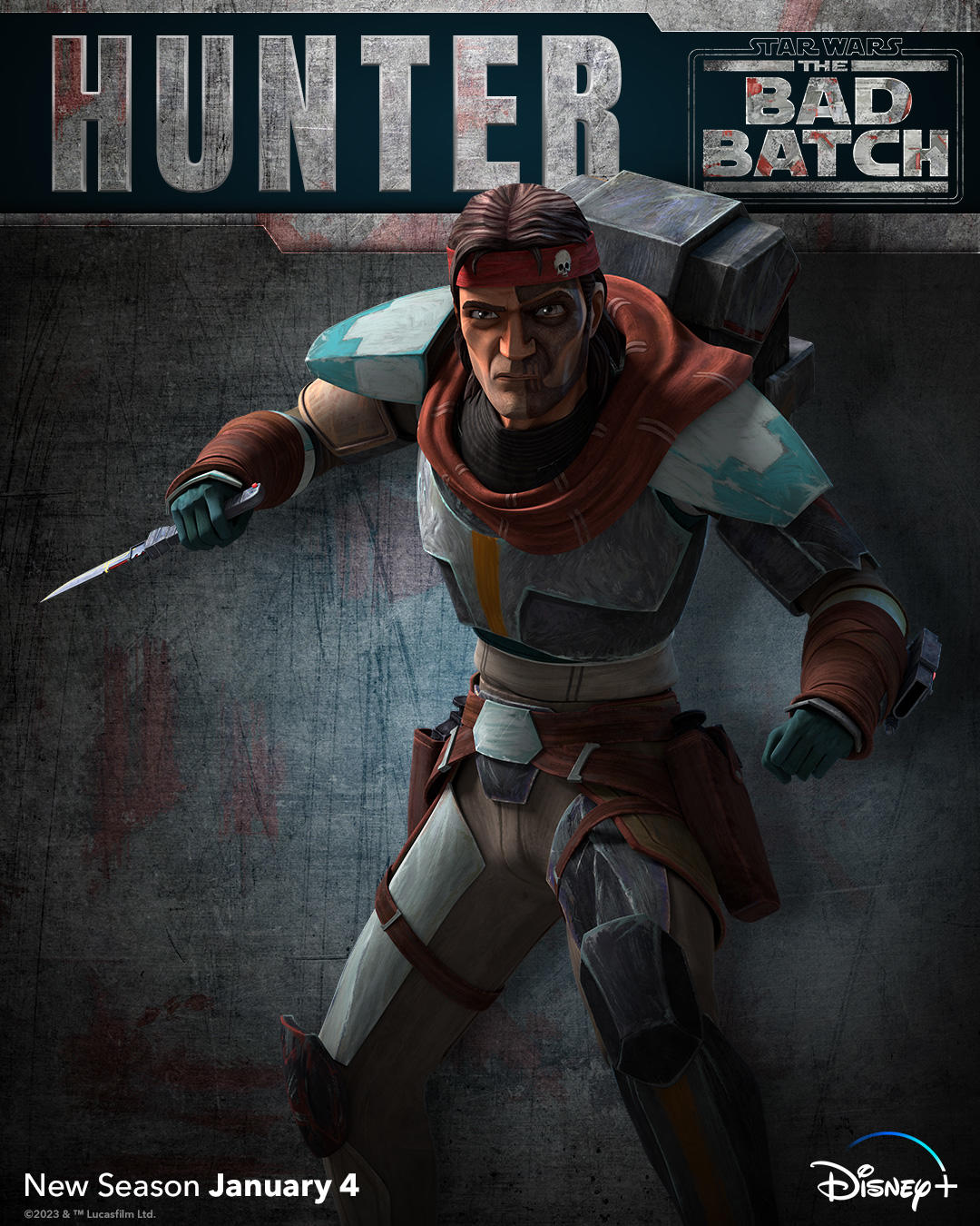 Star Wars The Bad Batch Reveals New Hunter Poster   Star Wars The Bad Batch Hunter Season 2 Poster 