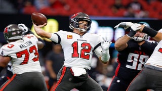 Tom Brady of the Tampa Bay Buccaneers passes during a game against