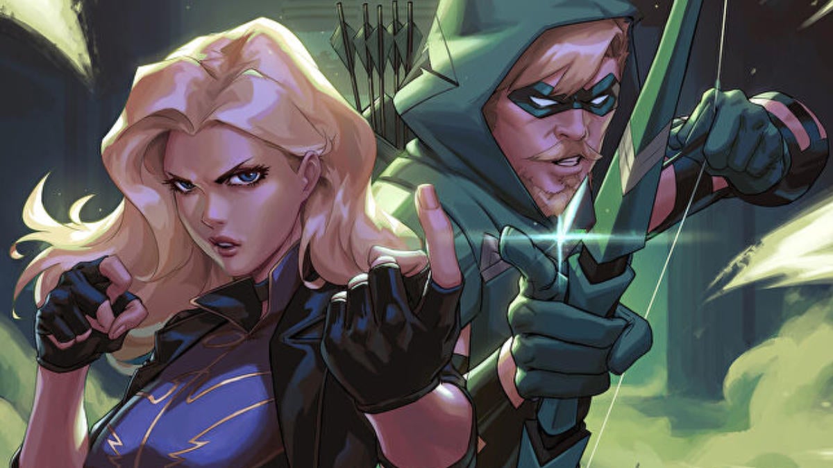 Who are all the characters on the Green Arrow #1 cover?