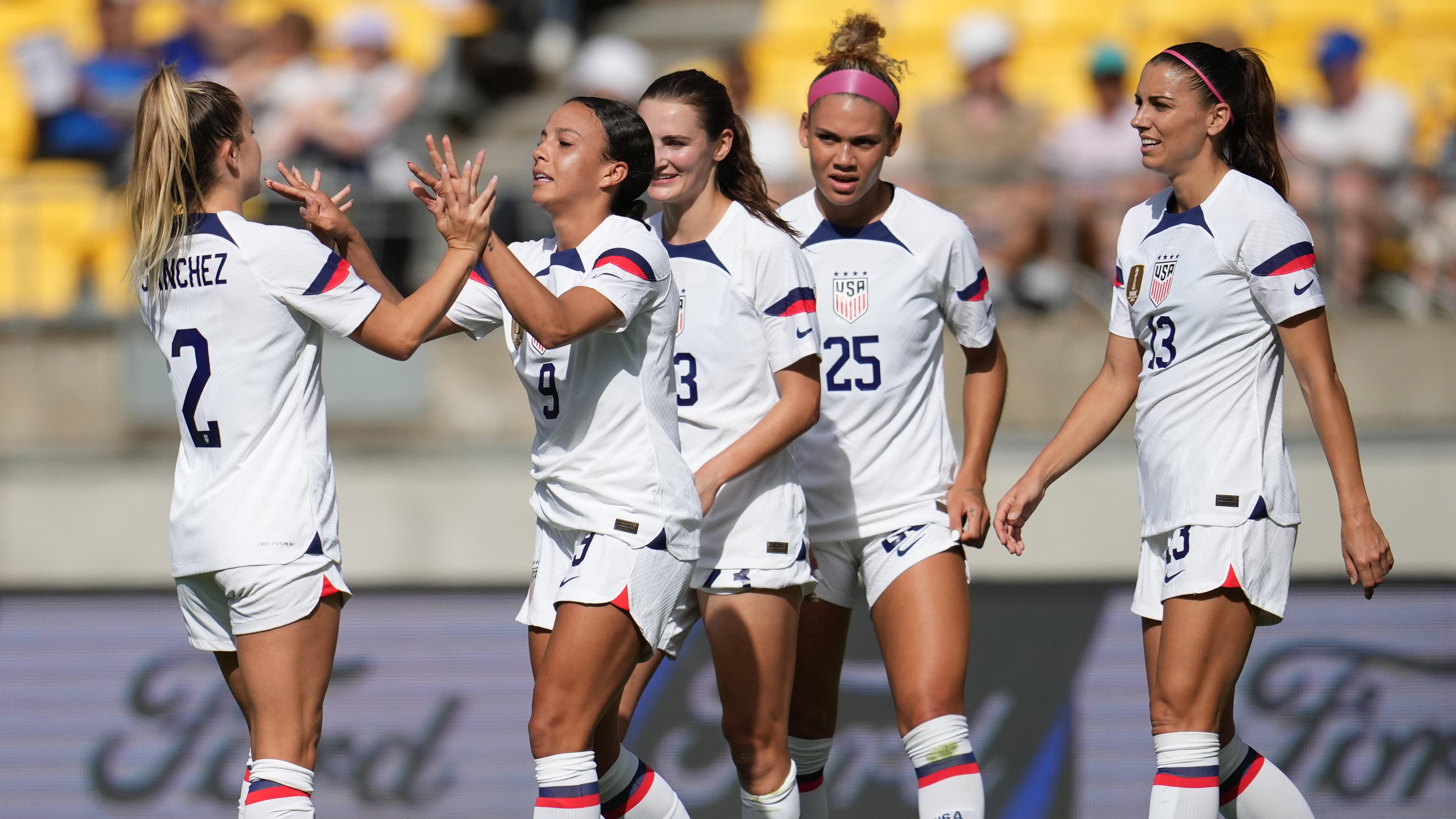 U.S. Women's National Soccer Team on X: Up by a pair. ✌️ #SheBelievesCup,  presented by @Visa  / X