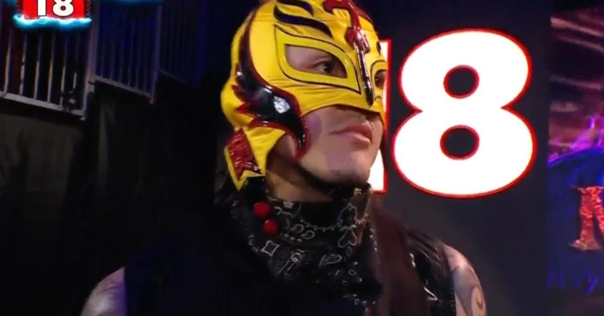 WWE Royal Rumble Dominik Mysterio Steals and Wears Father Rey Mysterio
