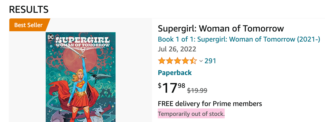 Supergirl Woman of Tomorrow Sold Out
