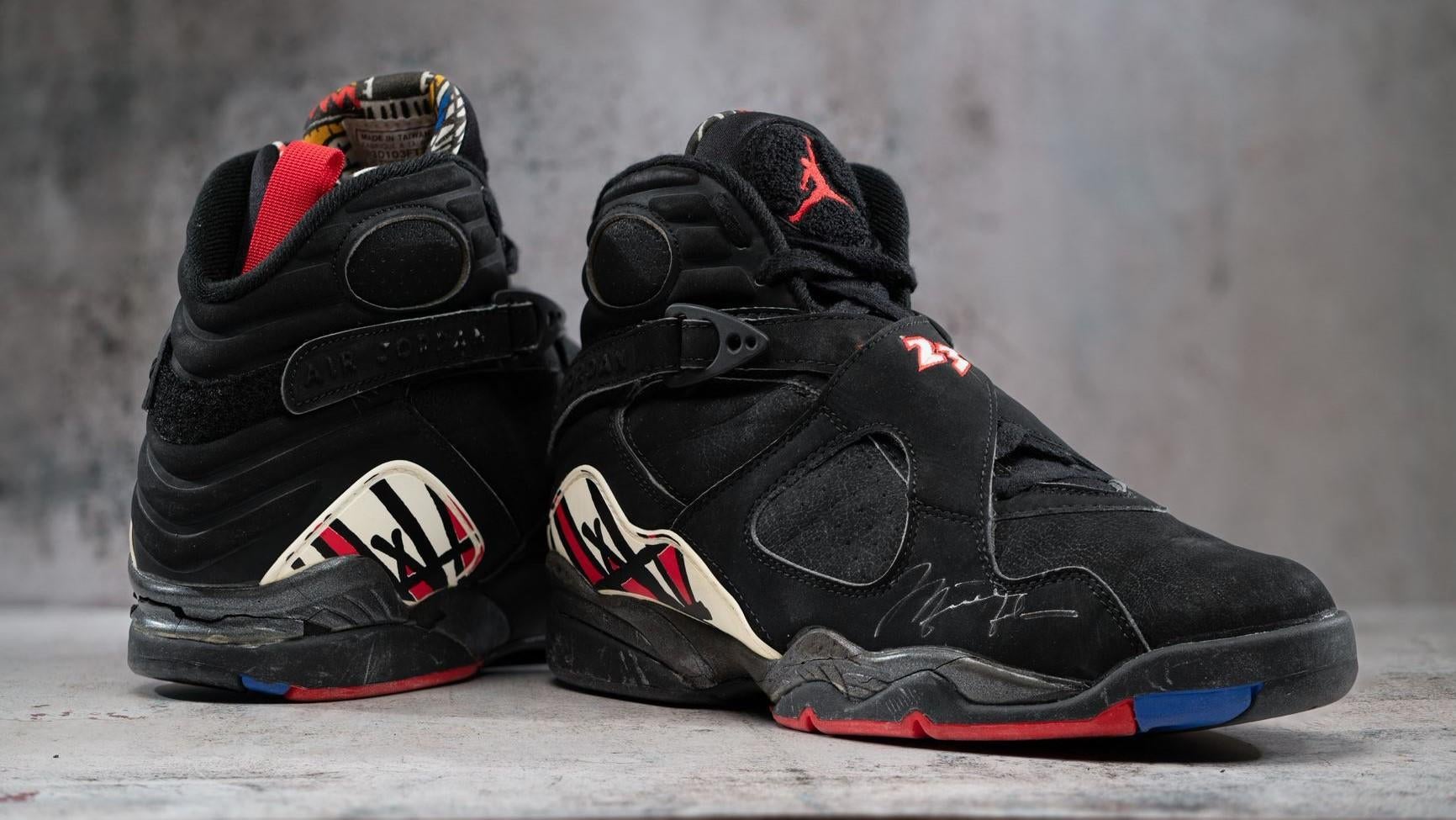 
                        Michael Jordan signed, game-worn shoes from the 1993 NBA playoffs sell for $192,000 at auction
                    