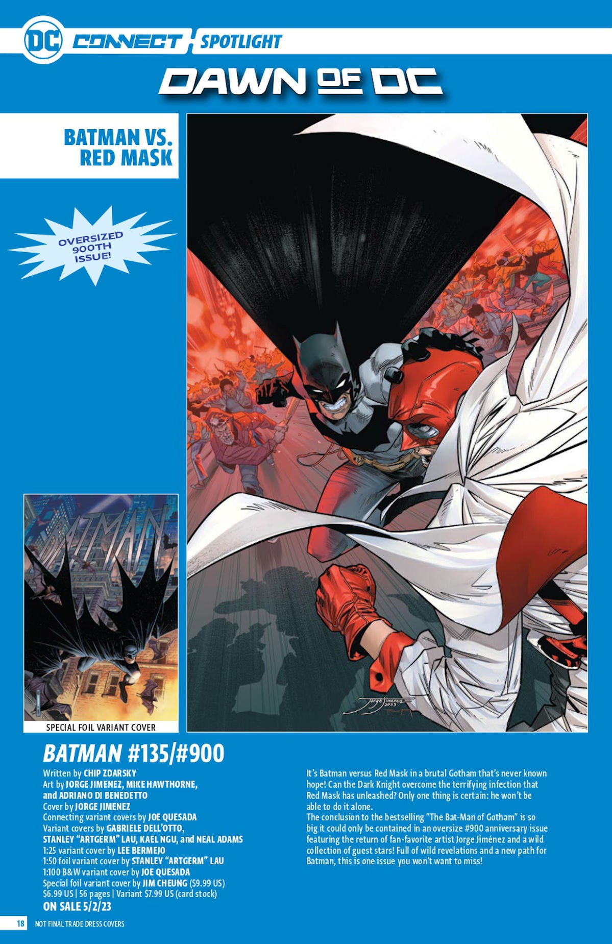 BATMAN #135 (JOE QUESADA CONNECTING VARIANT SET)(2023) ~ DC Comics