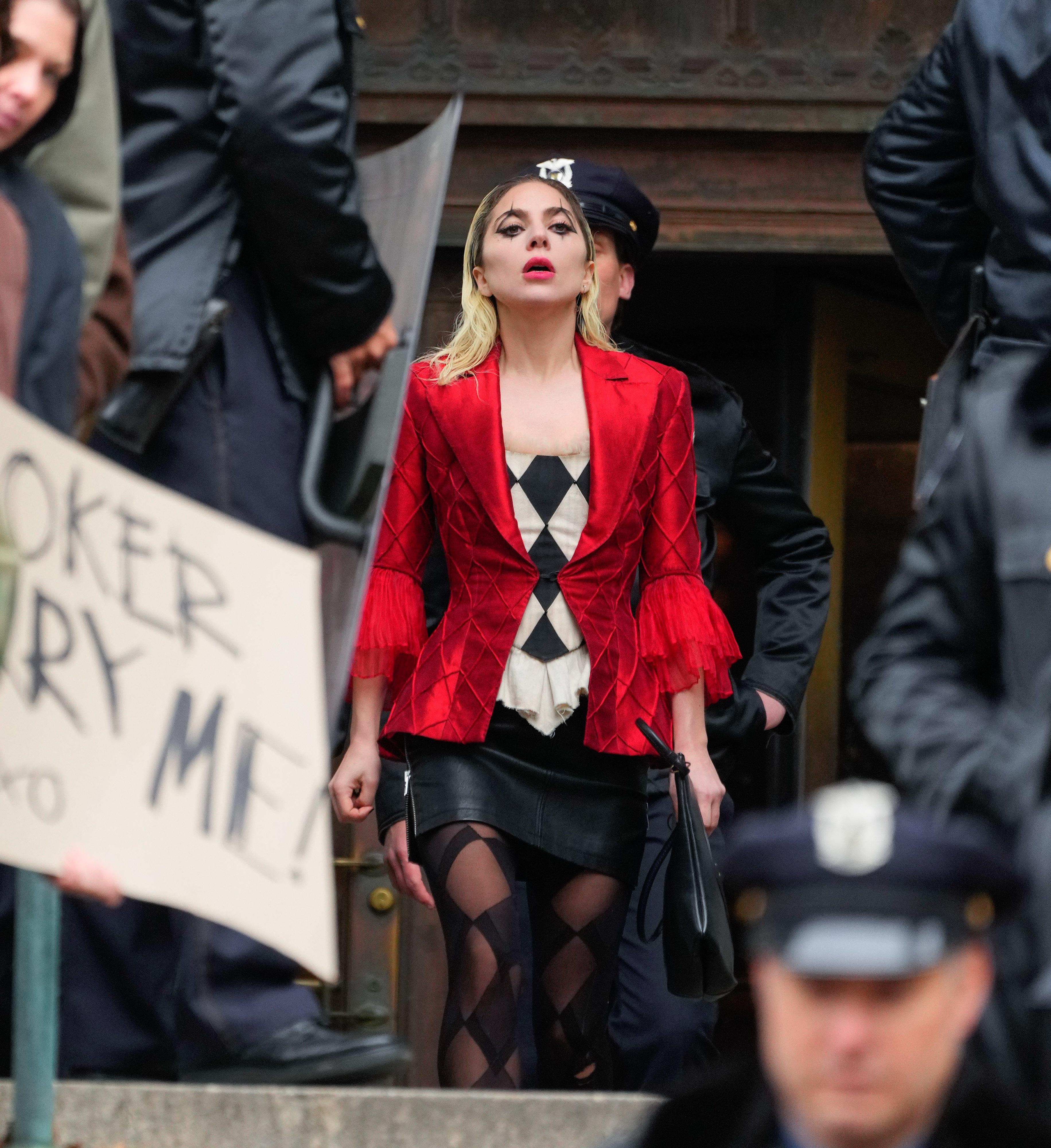 Lady Gaga Wears Harley Quinn Costume in 'Joker 2' Set Photos