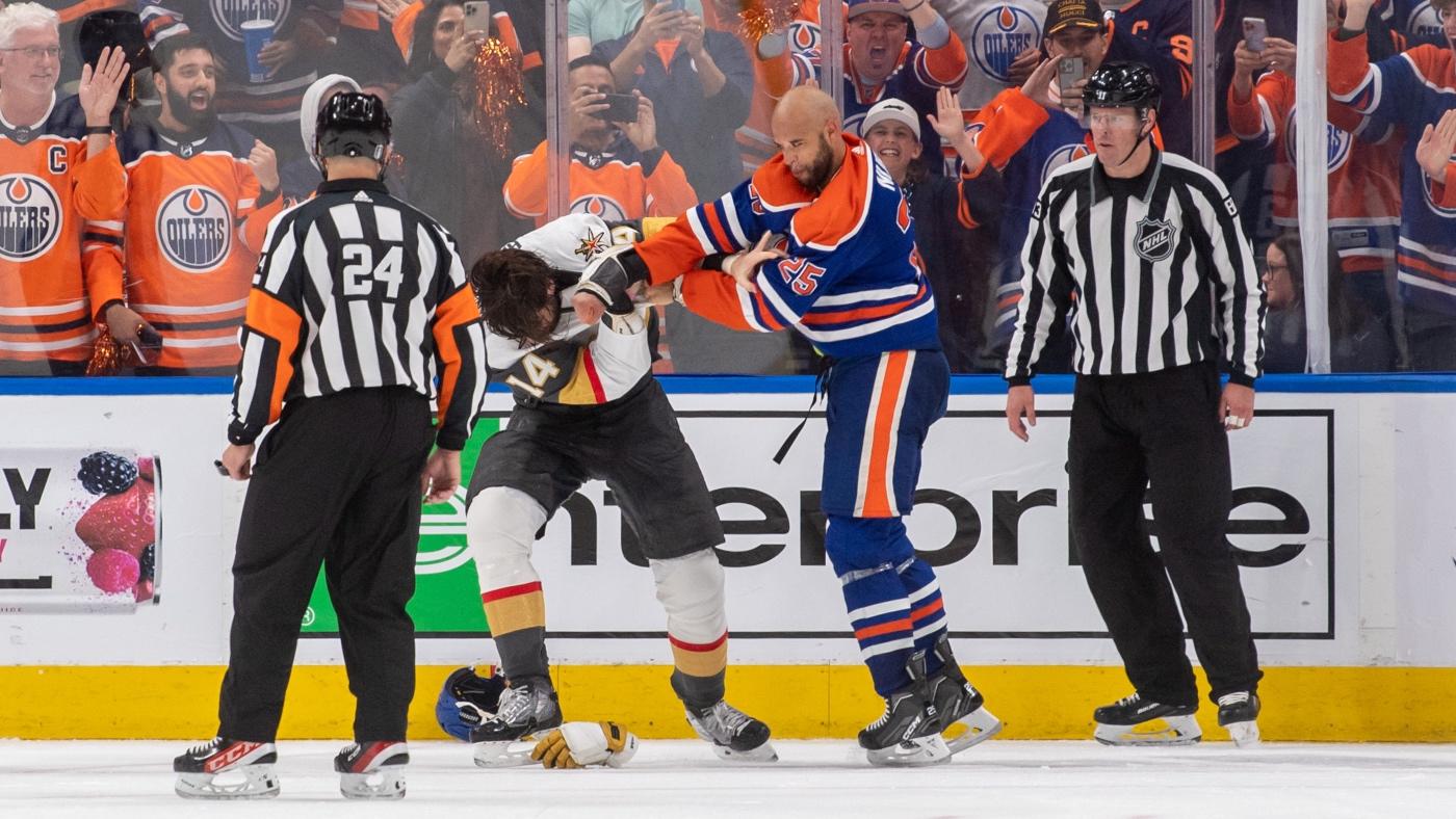 Oilers' Darnell Nurse suspended for Game 5 vs. Golden Knights after instigating fight with Vegas' Nic Hague