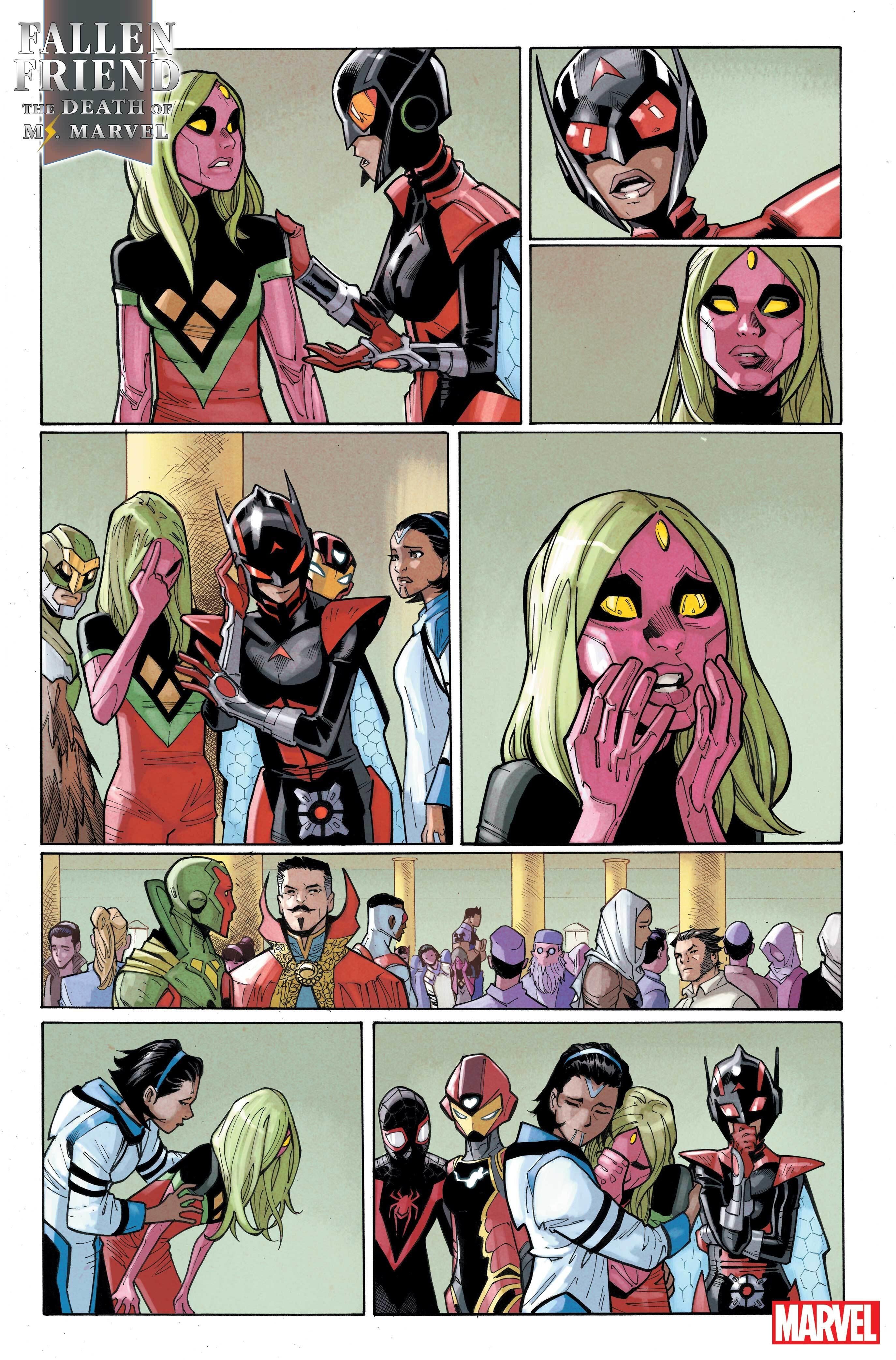 Fallen Friends Fallen Friend: The Death of Ms. Marvel #1 Preview Brings The Avengers ...