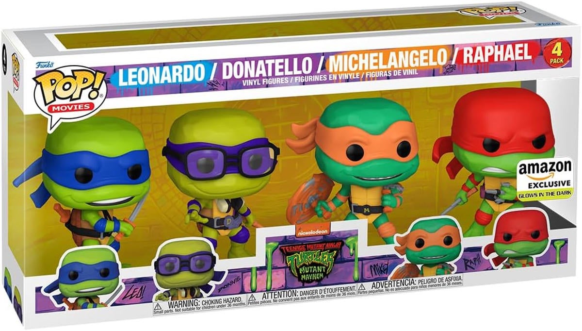 Teenage Mutant Ninja Turtles: Mutant Mayhem Funko Pops and SODA