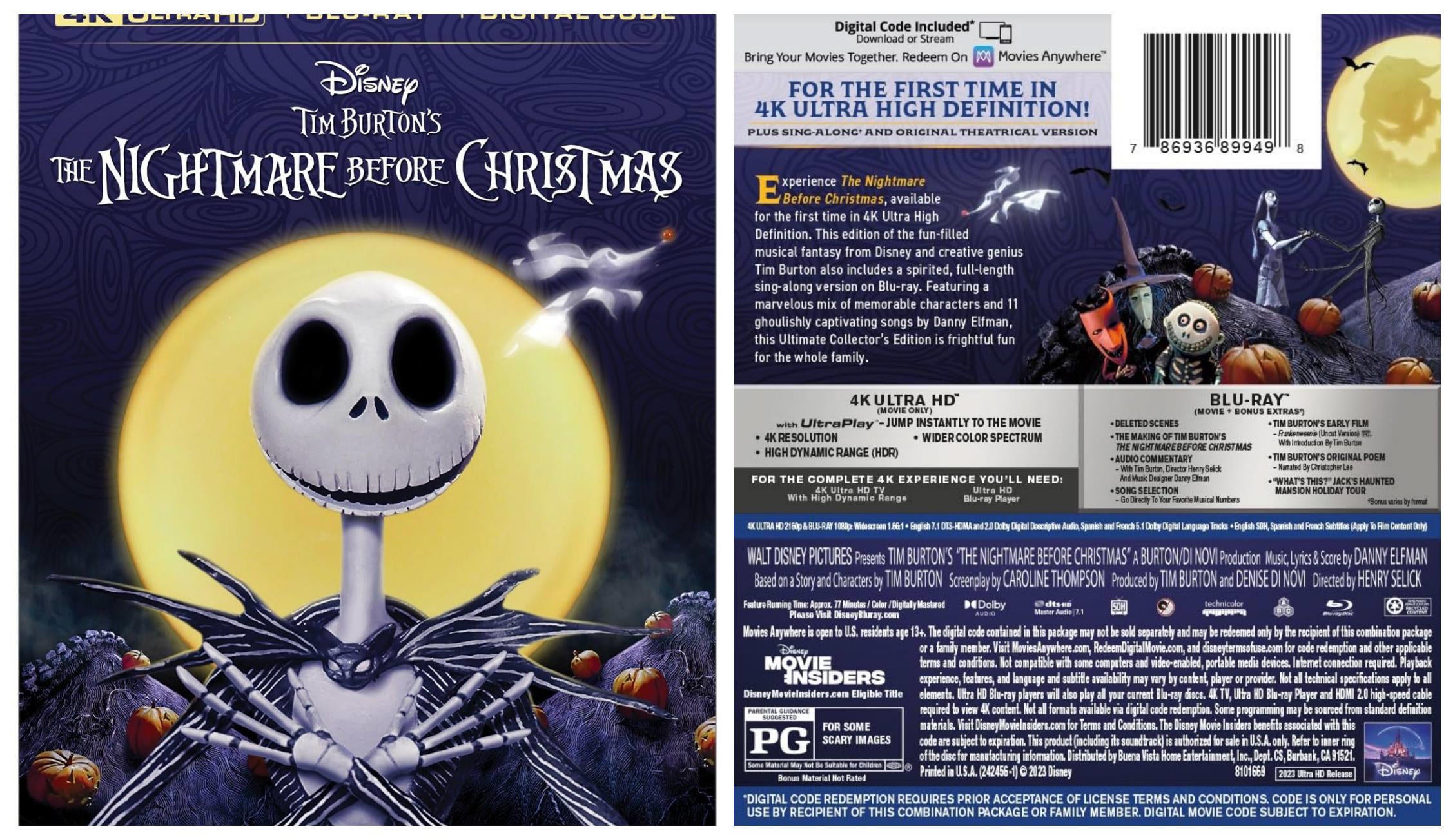 The Nightmare Before Christmas 4K Bluray PreOrders Are Up On Amazon