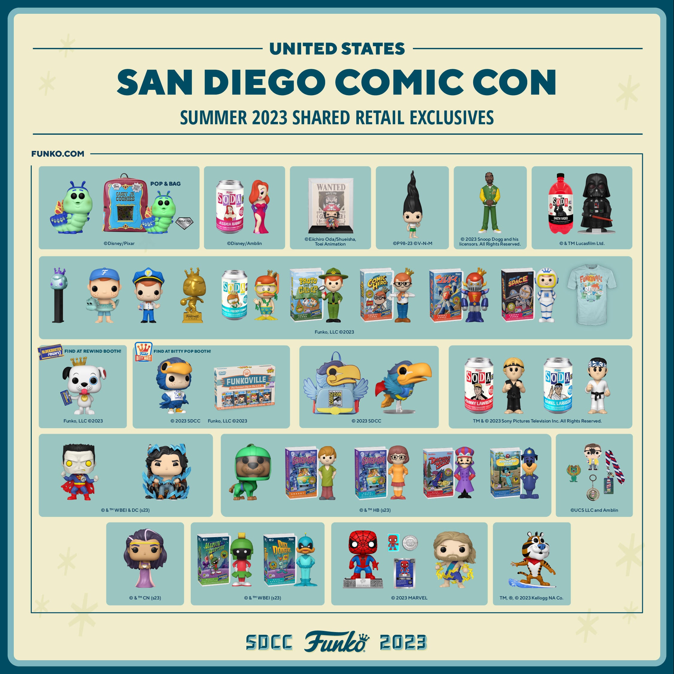 Here's Where and When You Can Get SDCC 2023 Funko Pop Exclusives