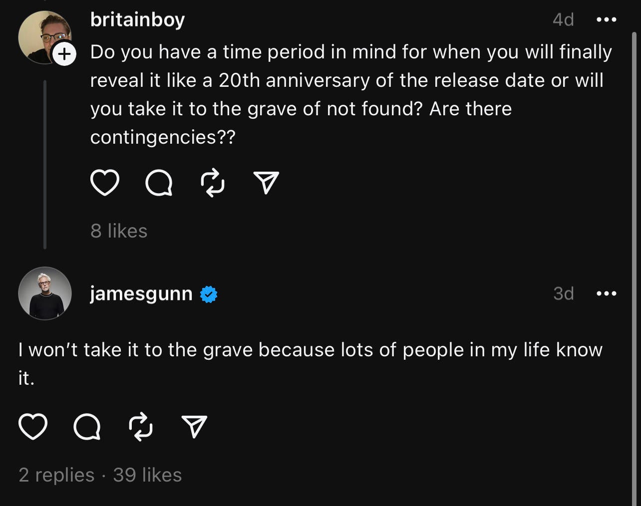 James Gunn Threads James Gunn Threads