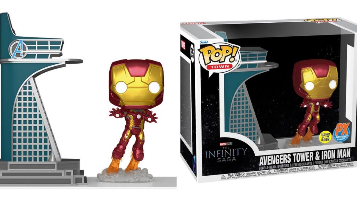 Avengers 2 Iron Man with Avengers Tower Glow-in-the-Dark Funko Pop! Town  #35 - Previews Exclusive