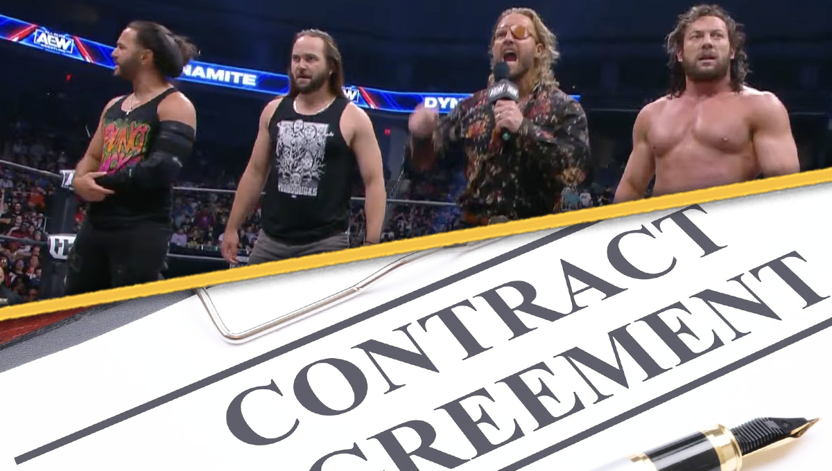 THE ELITE AEW CONTRACT KENNY OMEGA YOUNG BUCKS ADAM PAGE
