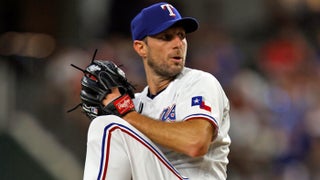 What injury ended Max Scherzer's season for the Rangers?