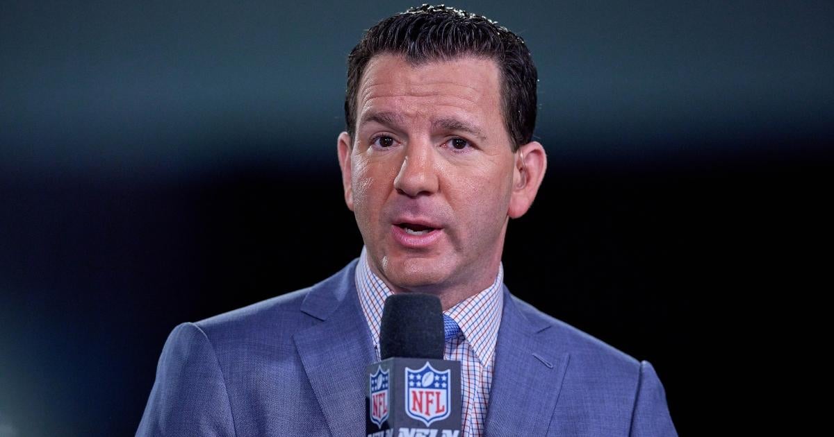 NFL Network analyst Ian Rapoport broadcasts during the first round of the  2023 NFL football draft on Thursday, April 27, 2023, in Kansas City, Mo.  (AP Images for NFL/Tyler Kaufman Stock Photo - Alamy