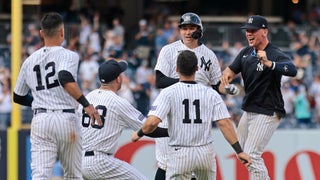 Chas McCormick Points to His Twin After Homer Shocking Yankee