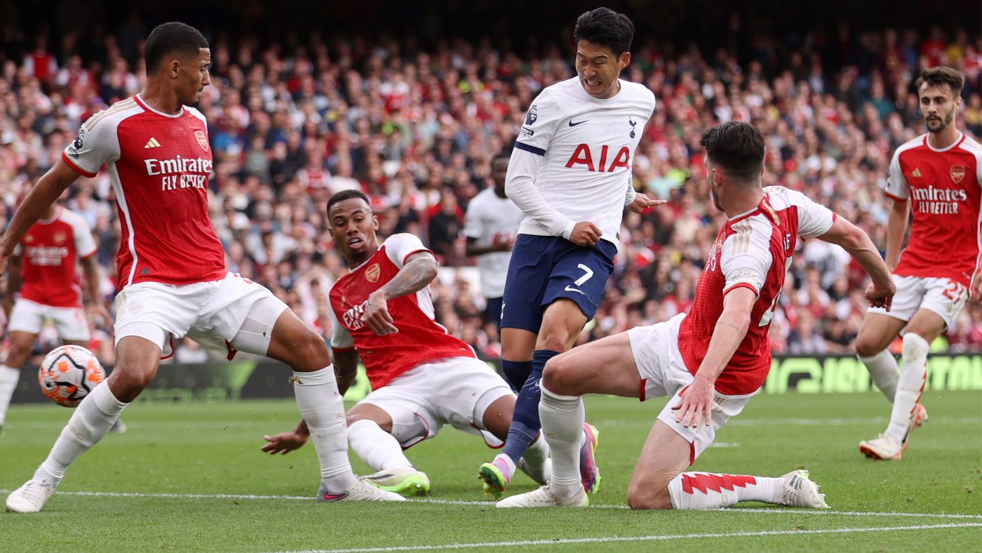 Son's double earns Tottenham 2-2 draw at Arsenal