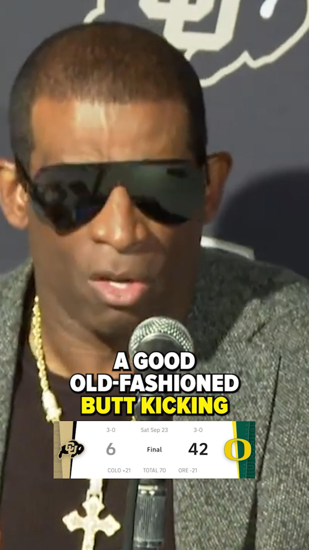 Deion Sanders on the 42-6 loss to Oregon: “A good, old-fashioned