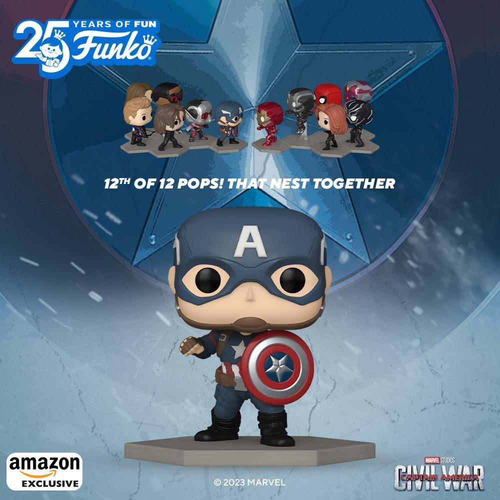 Spiderman with captain store america shield pop