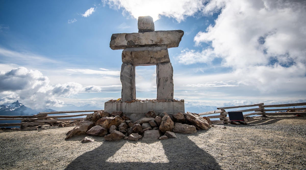 Ilanaaq the inukshuk monument in Whistler, British Columbia, Canada