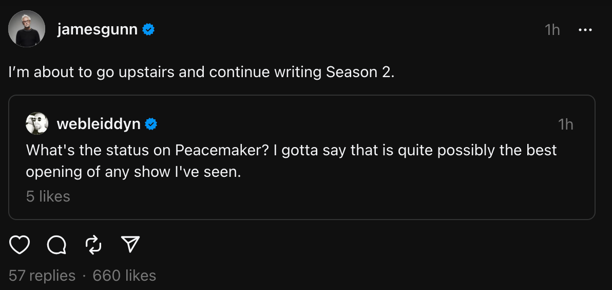 James Gunn Provides Update on 'Peacemaker' Season Two
