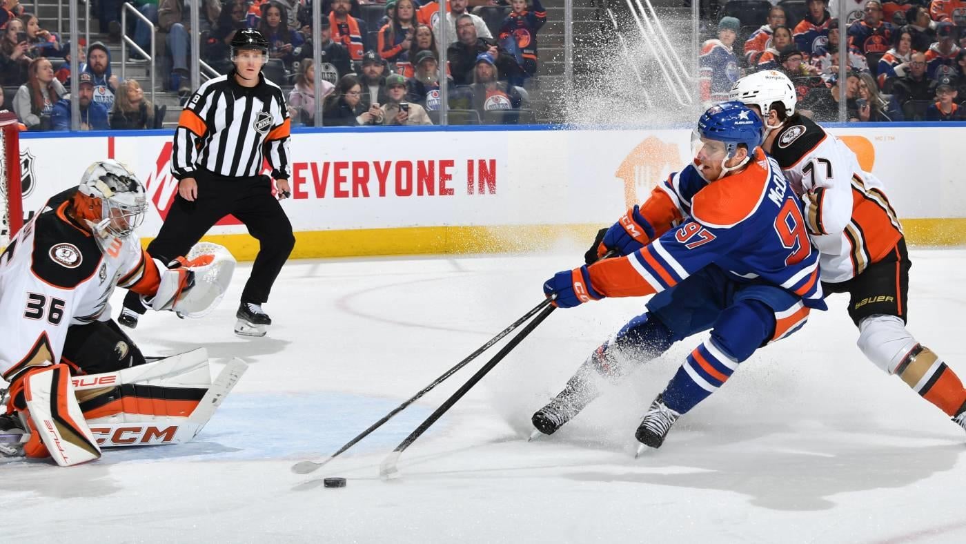 Oilers’ Connor McDavid records ninth five-point game of his career in win against Ducks