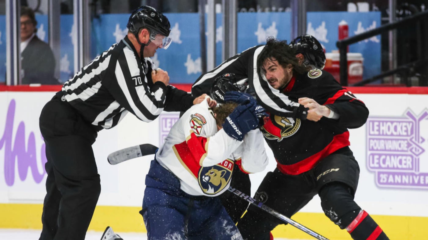 Huge scrum breaks out during Panthers-Senators game as referee issues misconducts to ‘every player on the ice’